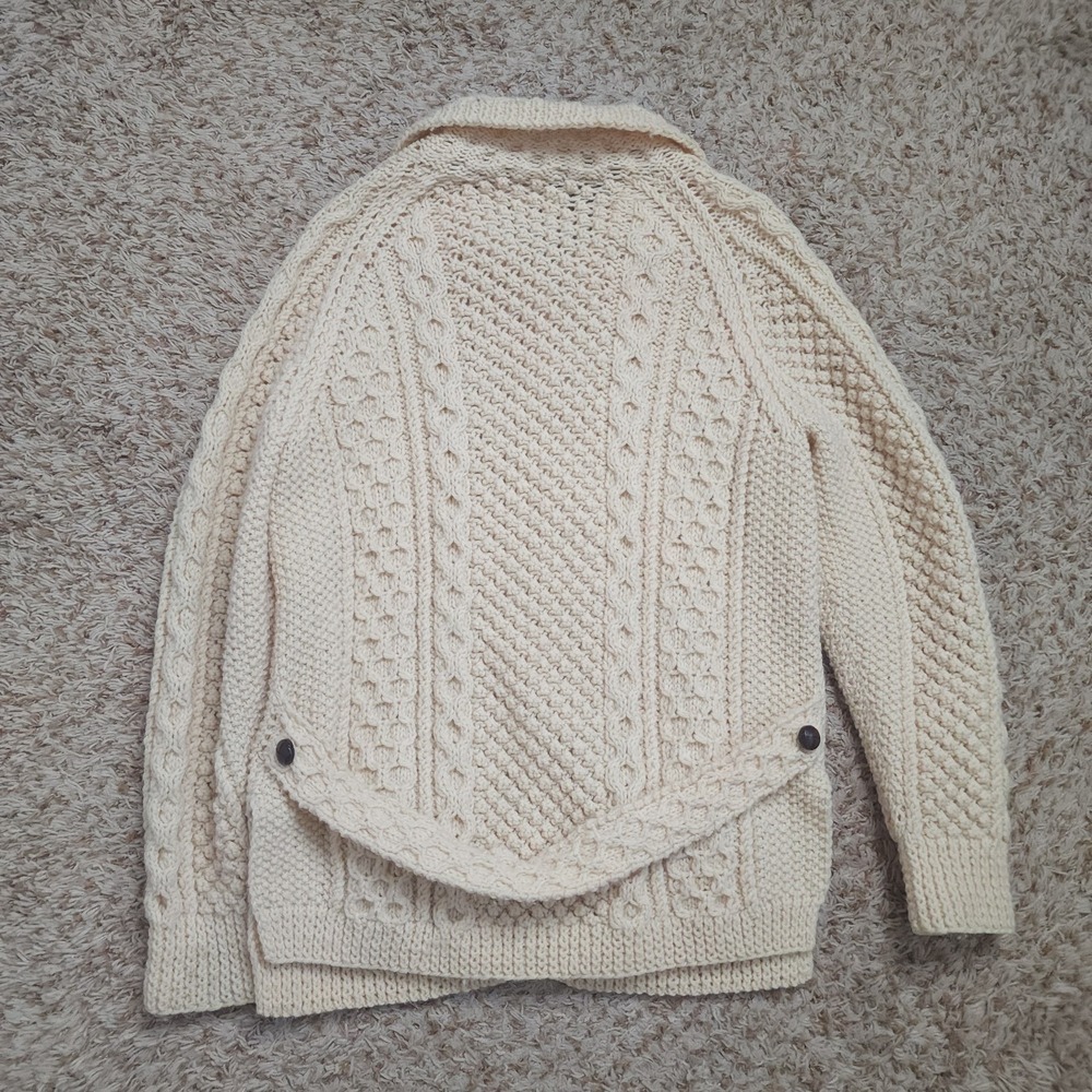 Handknit Garment Exclusively Made in Donegal Pure Wool Cable Womens M Cardigan - Picture 10 of 10